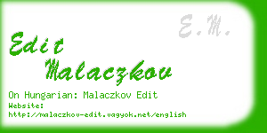 edit malaczkov business card